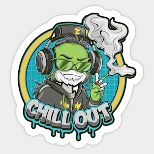 Galactic Groove: Hip-Hop Alien Sticker